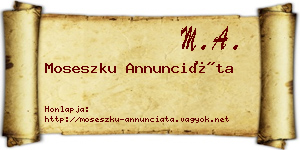 Moseszku Annunciáta névjegykártya